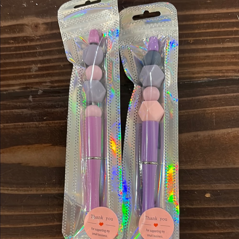 Purple and Pink Beaded Pens
